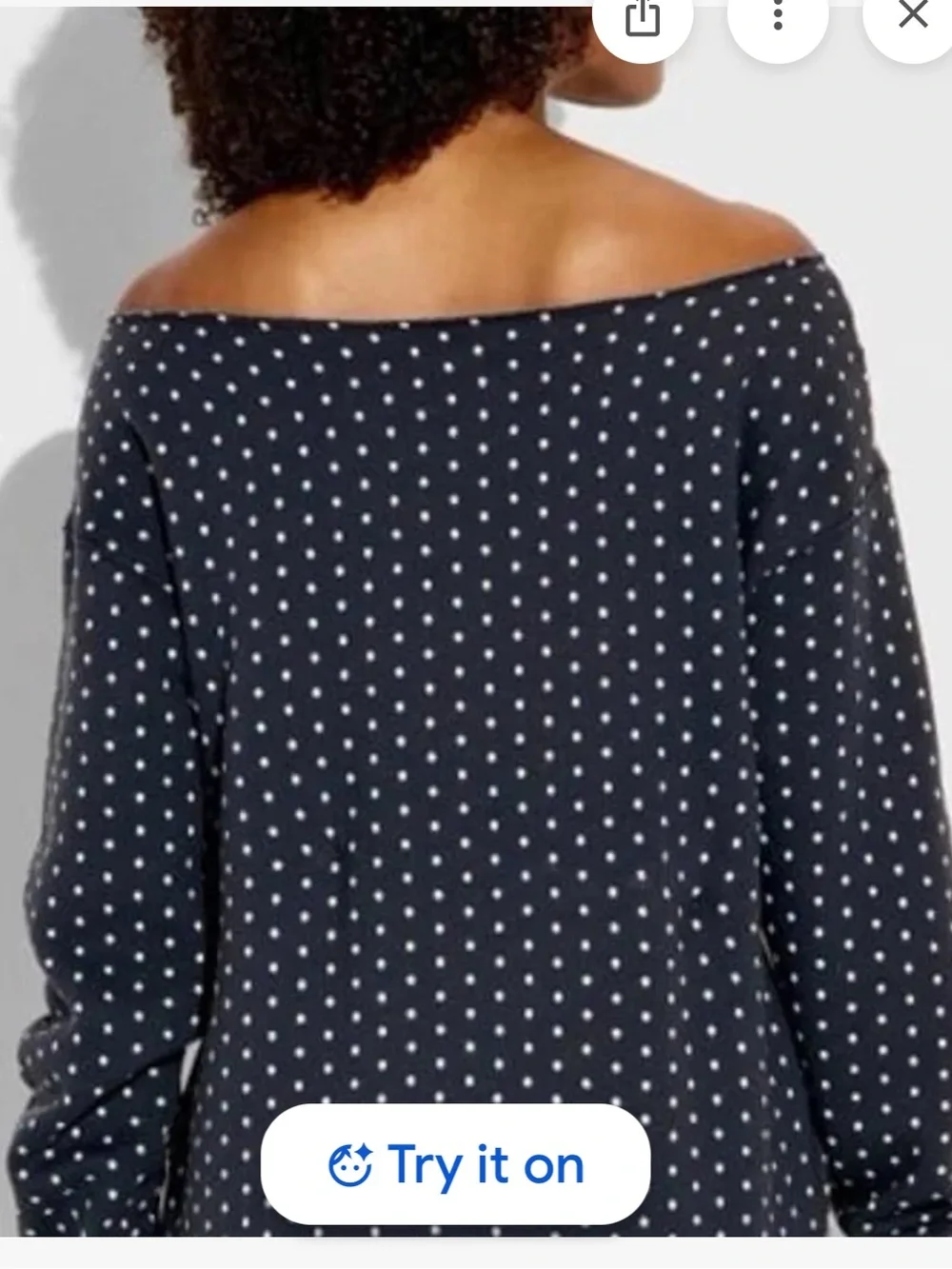 Wild Fable NWT Navy
Blue/white Polka Dot Off The Shoulder Sweatshirt - Picture 4 of 7